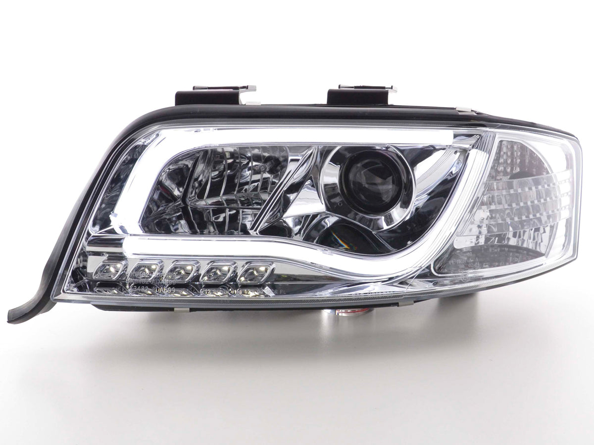 Scheinwerfer Set Daylight LED TFL-Optik Audi A6 Typ 4B 01-04 chrom Scheinwerfer Set Daylight LED TFL-Optik Audi A6 Typ 4B 01-04 chrom